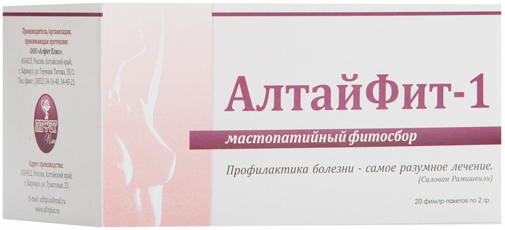Травяной чай Алфит "АлтайФит- 1", мастопатийный, 20 фильтр-пакетиков (40 гр)