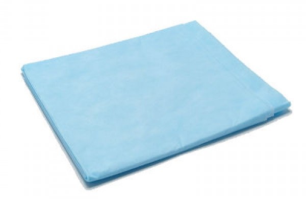 Одноразовая простыня SMS 70х80см голубая отл. слож. ЭКОНОМ 100шт/уп
