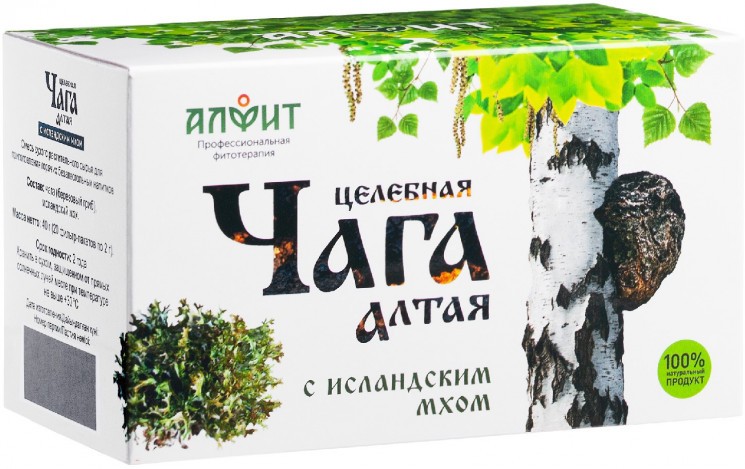 Целебная Чага Алтая с исландским мхом, 20 ф/пак по 2г
