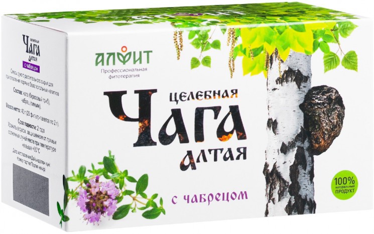 Целебная Чага Алтая с чабрецом, 20 ф/пак по 2г