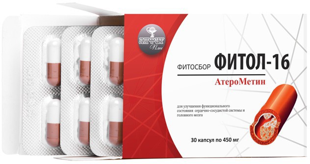  Алфит "Фитол-16",АтероМетин, 30 капсул по 450мг 