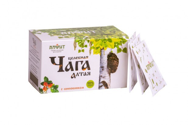 Целебная Чага Алтая с лопухом Алфит (20 пак по 2г) 
