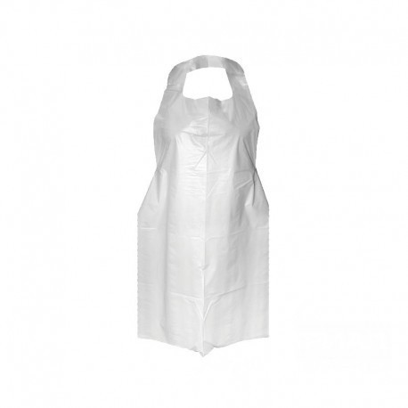 Одноразовый фартук полиэтиленовый белый 50шт/уп