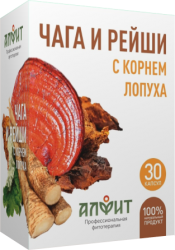 Концентрат на растительном сырье Алфит "Чага и рейши с корнем лопуха", 30 капсул (14 гр)