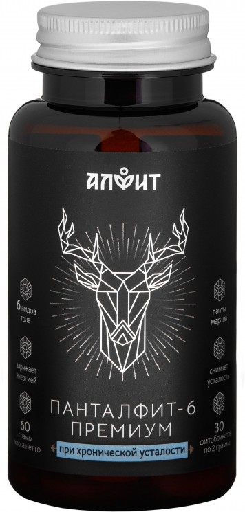 ПАНТАЛФИТ-6 ПРЕМИУМ ПРИ ХРОНИЧЕСКОЙ УСТАЛОСТИ, 60г (30 брикетов*2г)
