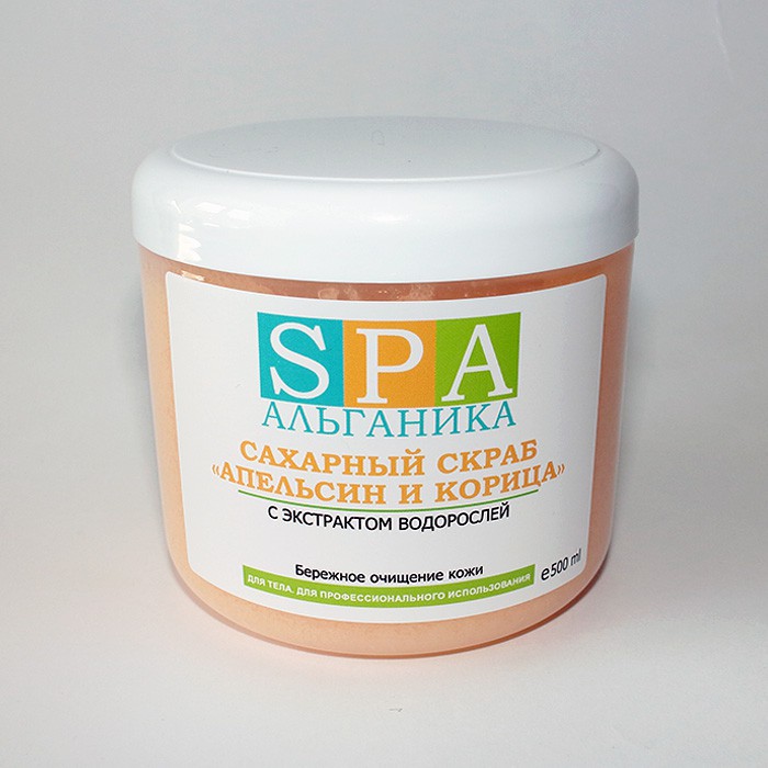 Скраб для тела SPA Альганика «Апельсин и корица», сахарный (500 мл)