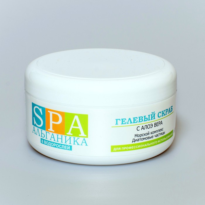 Скраб для тела SPA Альганика , гелевый, с алоэ вера, с морским комплексом и диатомовыми частицами (250 мл)