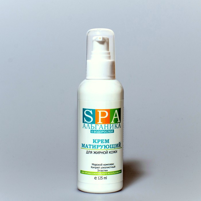 Крем для лица SPA Альганика, матирующий, с морским комплексом, для жирной кожи (125 мл)