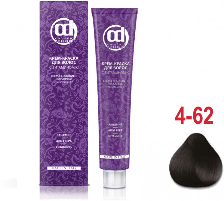 CD Д 4/62 крем-краска для волос с витамином С средне-коричневый шоколадно-пепельный 100 мл