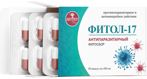 Фитосбор в капсулах «ФИТОЛ-17» Антипаразитарный» - Алфит Плюс, 30 капсул