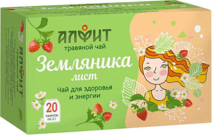  Алфит Травяной чай «Земляника» 40г (20 ф/пак по 2г) 