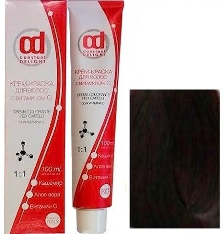 Крем-краска для волос "Constant Delight", 4/6 Средне-коричневый шоколадный, 100 мл